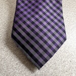 BERGAMO NEW YORK‎ Necktie  Purple/Lilac/ Black Tie